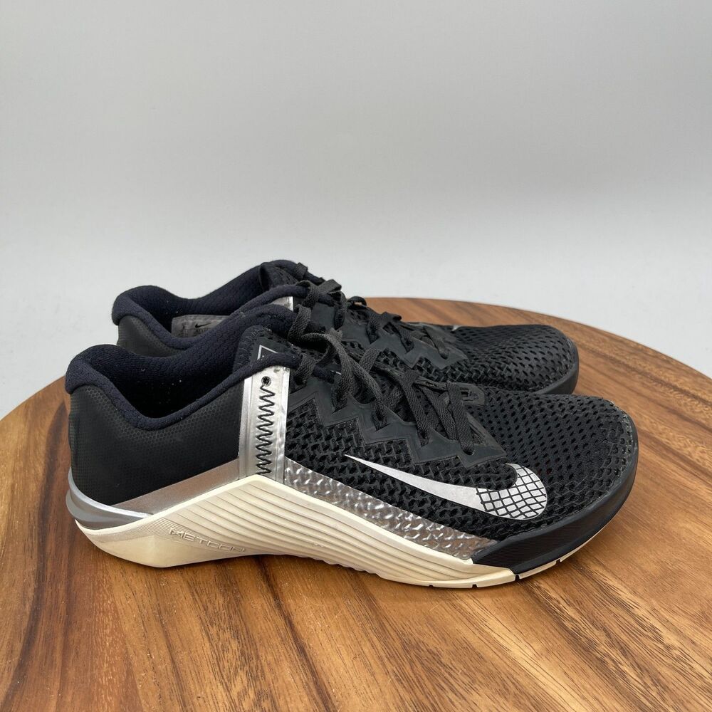 Nike Metcon 6 Shoes Womens Size 8 Black Lifting Workout Gym Running Training
